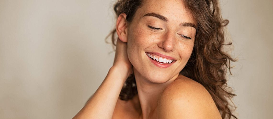 woman with healthy collagen production